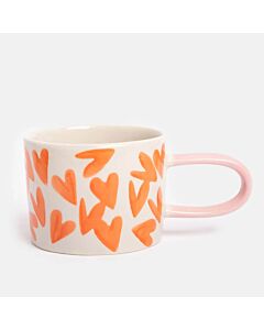 Caroline Gardner Orange Hearts Ceramic Mug